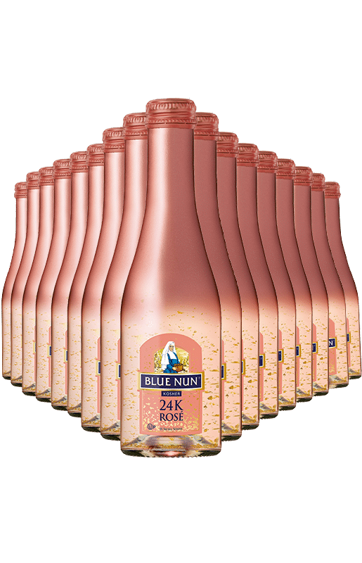 ארגז 24 בק' בלו נאן מבעבע גולד רוזה 200 כשר מ"ל